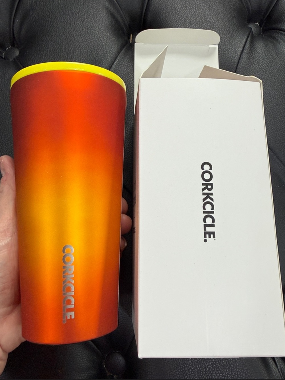 Corkcicle Sunset Gradient Tumbler in Orange and Yellow limited edition